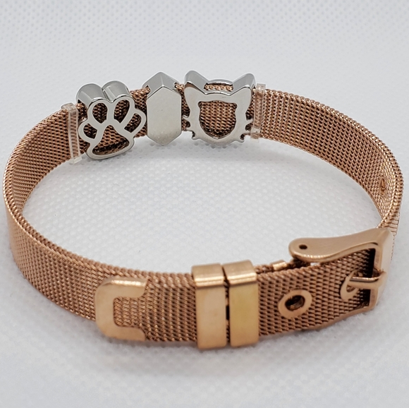 5 ⭐ rated💗 Rose Gold/Silver Cat Mom Bracelet - Picture 3 of 7